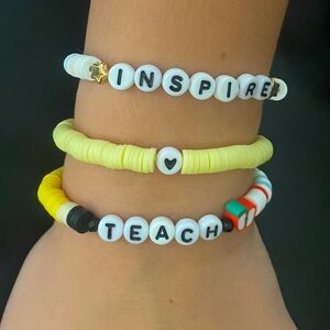 New Handmade Stacked Teacher Bracelets